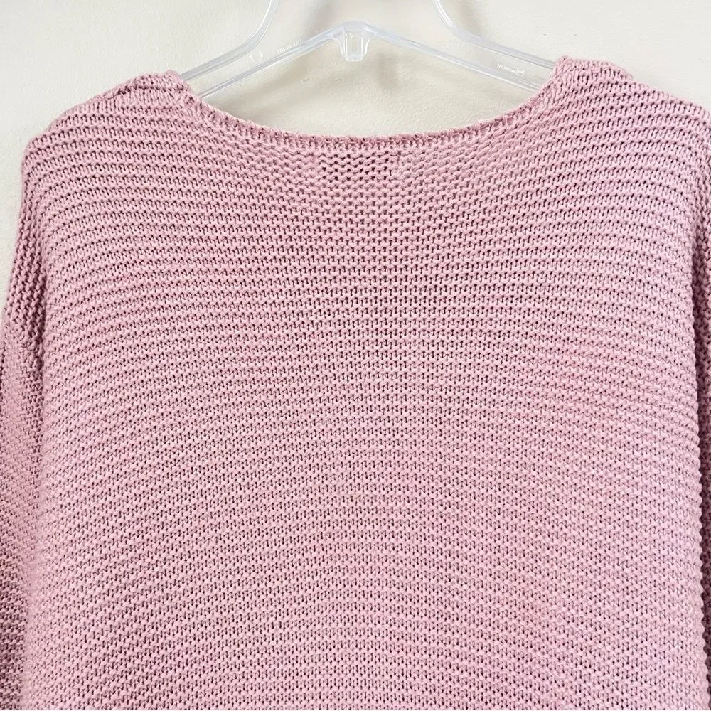Moshu Pink Open Front Cable Knit Women's Sweater SZ Large - Picture 7 of 12